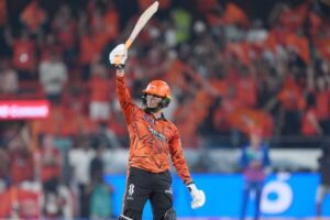 Abhishek SHarma celebrates his century