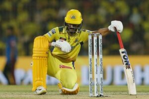 Ruturaj Gaikwad looks on