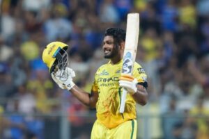 Sanju Samson celebrates a century