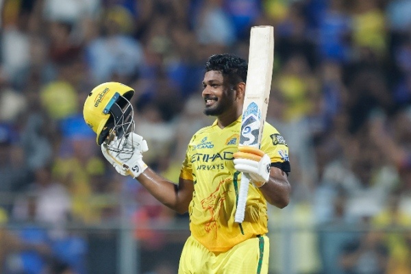 Sanju Samson celebrates a century