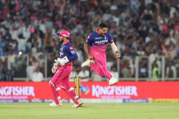 Tushar Deshpande celebrates