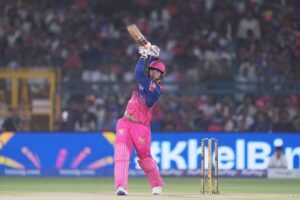 Vaibhav Sooryavanshi plays a shot