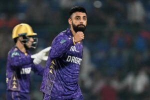 Varun Chakaravarthy cleebrates a wicket