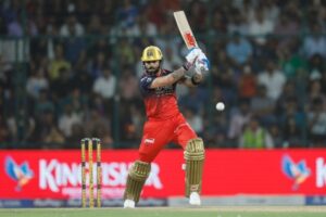 Virat Kohli plays a shot
