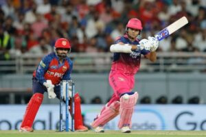 Yashasvi Jaiswal plays a shot