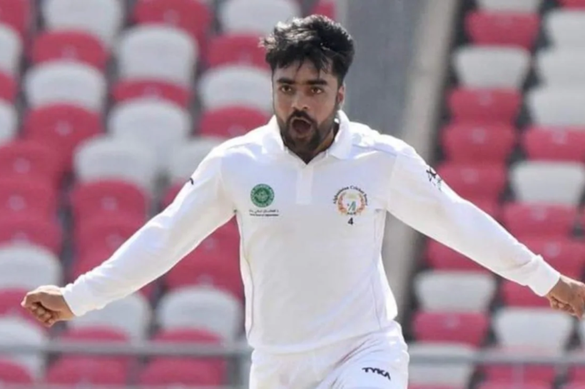 Rashid khan made his Test debut against India in 2018. Photo Courtesy: ACB