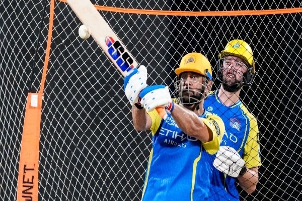 MS Dhoni has a hit out in nets