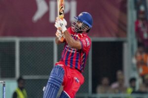 Rishabh Pant plays a shot