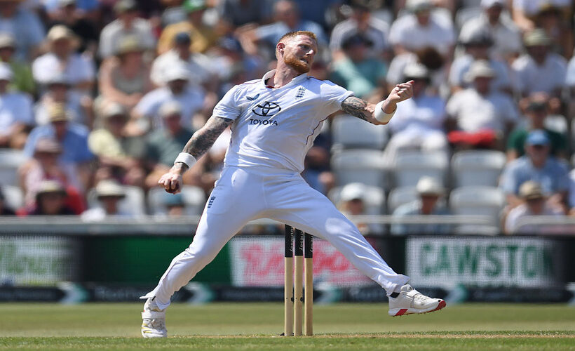 Ben Stokes bowls