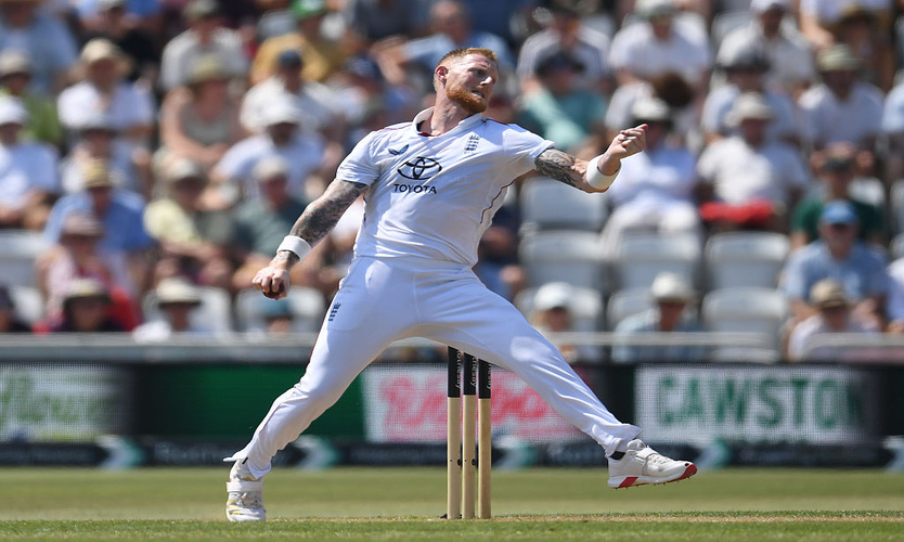 Ben Stokes bowls