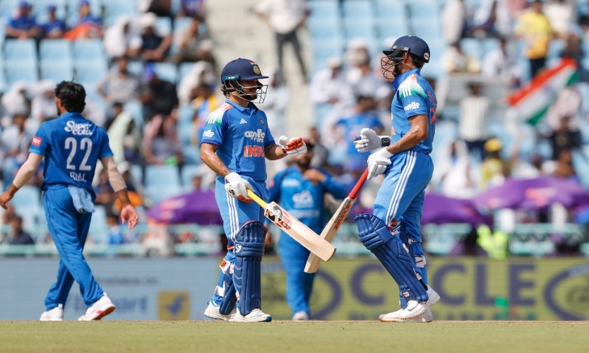 Ishan Kishan and Shubman Gill in action