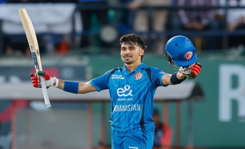 Rahmanullah Gurbaz celebrates a century