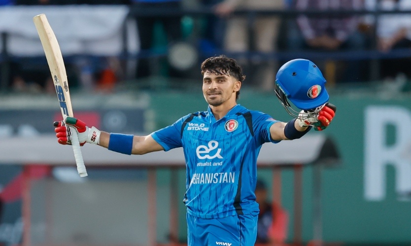 Rahmanullah Gurbaz celebrates a century