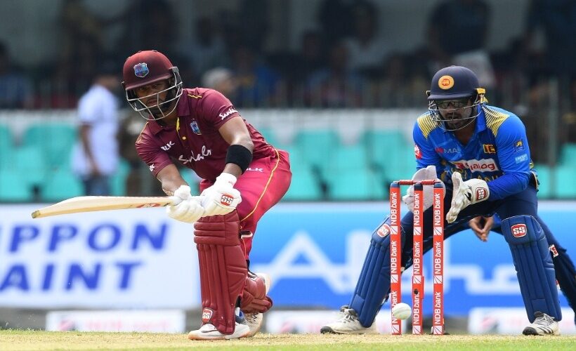 Shai Hope in action against Sri Lanka