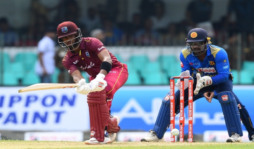 Shai Hope in action against Sri Lanka