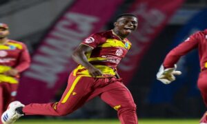 Shamar Joseph celebrates